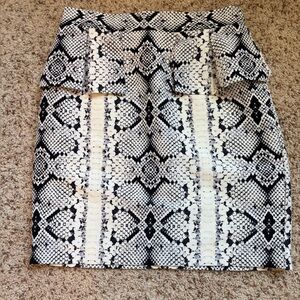 Nanette Lepore Black and White Midi Skirt